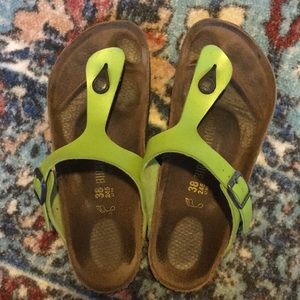 Lime Green Gizeh Birkenstocks Women’s
